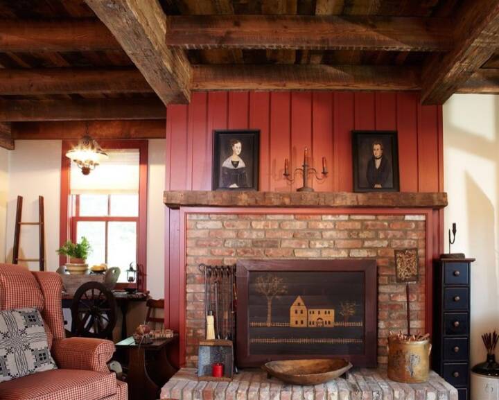real antique wood Beam Fireplace Mantels Image 1
