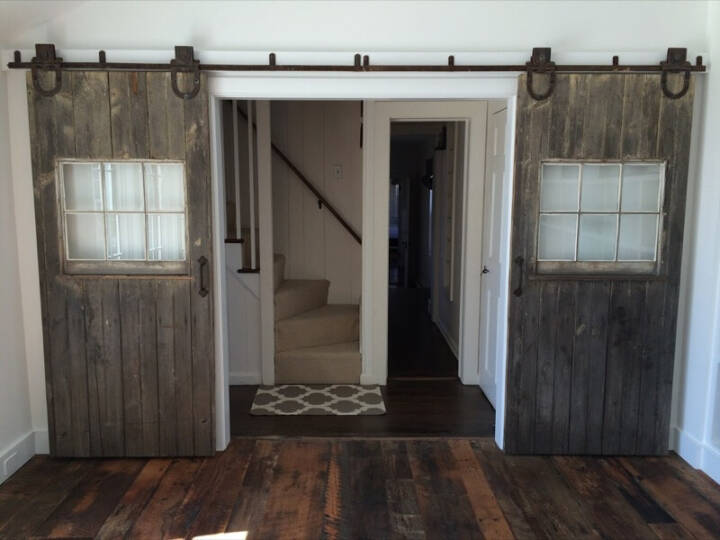 real antique wood double barn doors