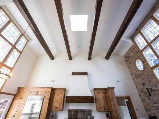 reclaimed wood ceiling beams